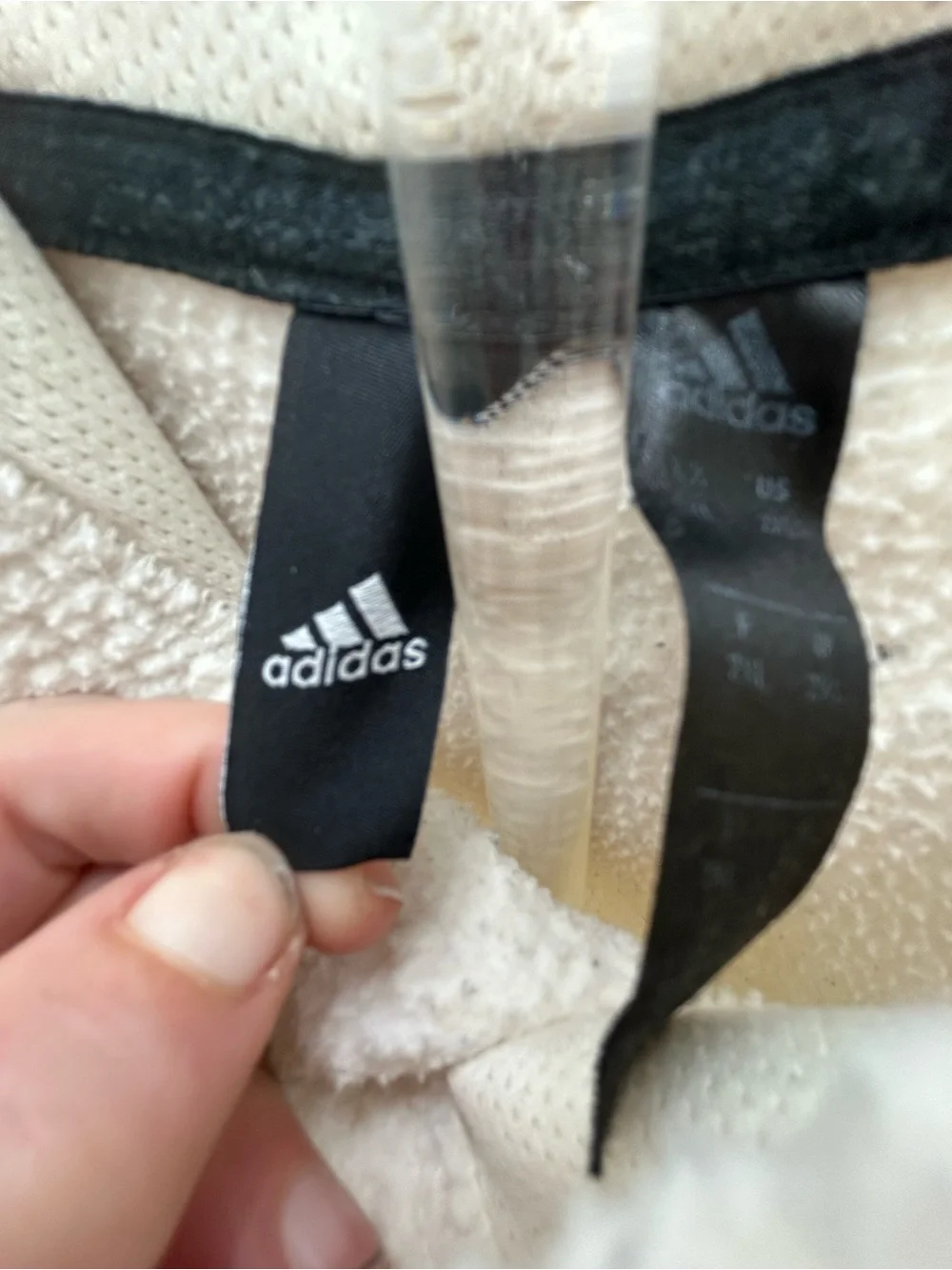 adidas Cream Sherpa Pullover Jacket with Embroidered Logo